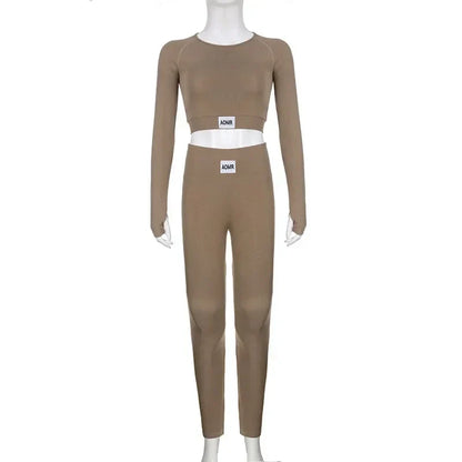 Women's Workout Top And Leggings Jogger 2 Pieces