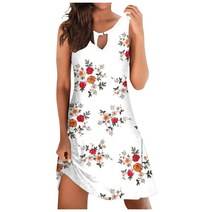 Women Plus Size Summer Beach Dress - Fashion Stripe Sleeveless Backless - The Eggy's store