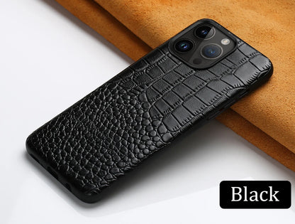 Genuine Leather iPhone Case for Apple iPhone 14 13 12 11 Pro Max Mini X XR XS 6S 7 8 SE 2020 Back Cover - The Eggy's store