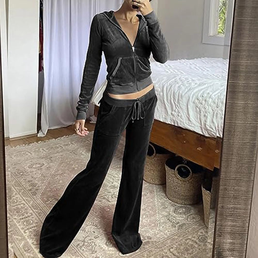 2-Piece Tracksuit Set - Slim Fit Zip Up Sweatsuit