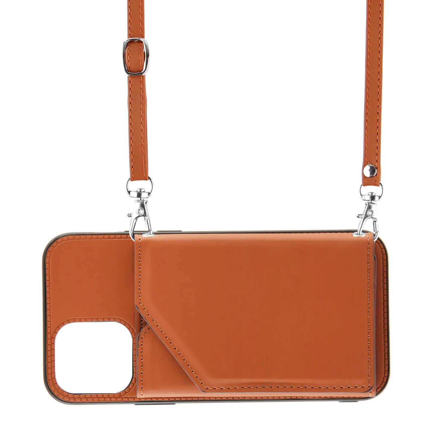 Lanyard Leather Phone Case for iPhone 13 12 11 Pro Max XS MAX XR X 7 8 Plus with Card Slot and Wallet Cover - The Eggy's store