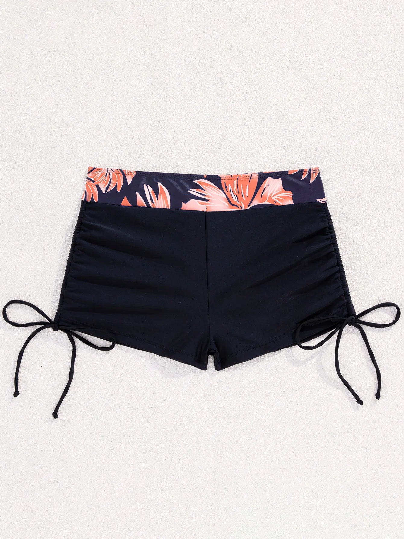 Floral Print Cross Strap Backless Bikini Set