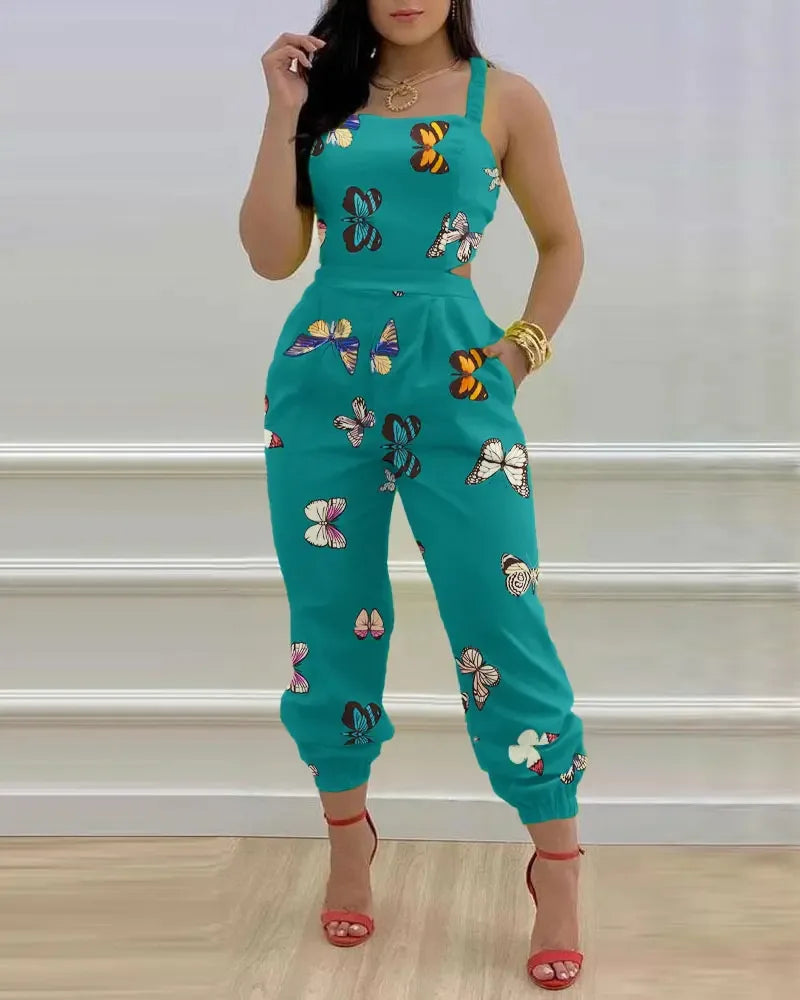 Elegant Summer Fashion Jumpsuit for Women - Shoulder Straps - The Eggy's store