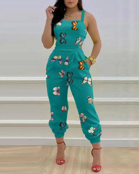 Elegant Summer Fashion Jumpsuit for Women - Shoulder Straps - The Eggy's store