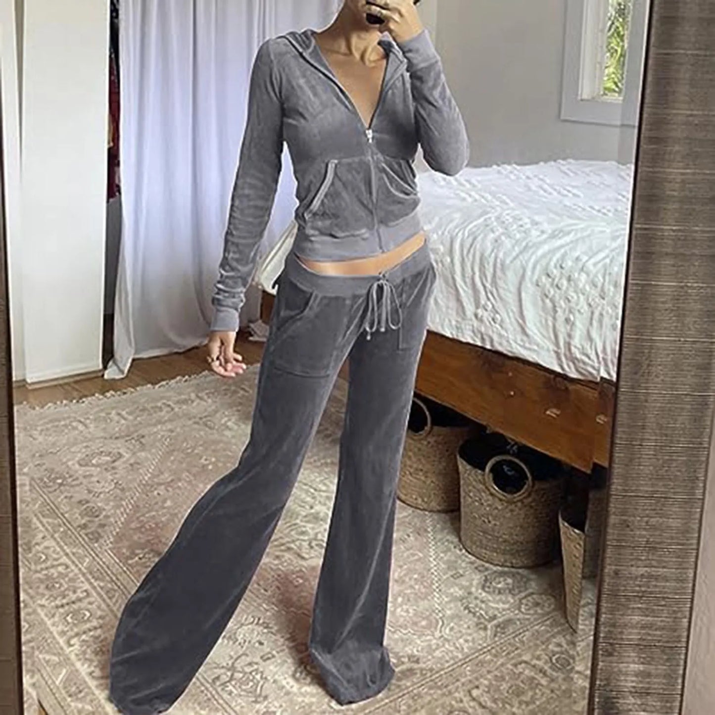 2-Piece Tracksuit Set - Slim Fit Zip Up Sweatsuit
