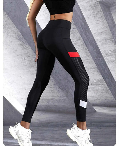 Colorblocked Mesh High Waist Leggings