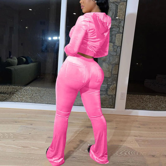 2-Piece Tracksuit Set - Slim Fit Zip Up Sweatsuit