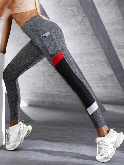 Colorblocked Mesh High Waist Leggings