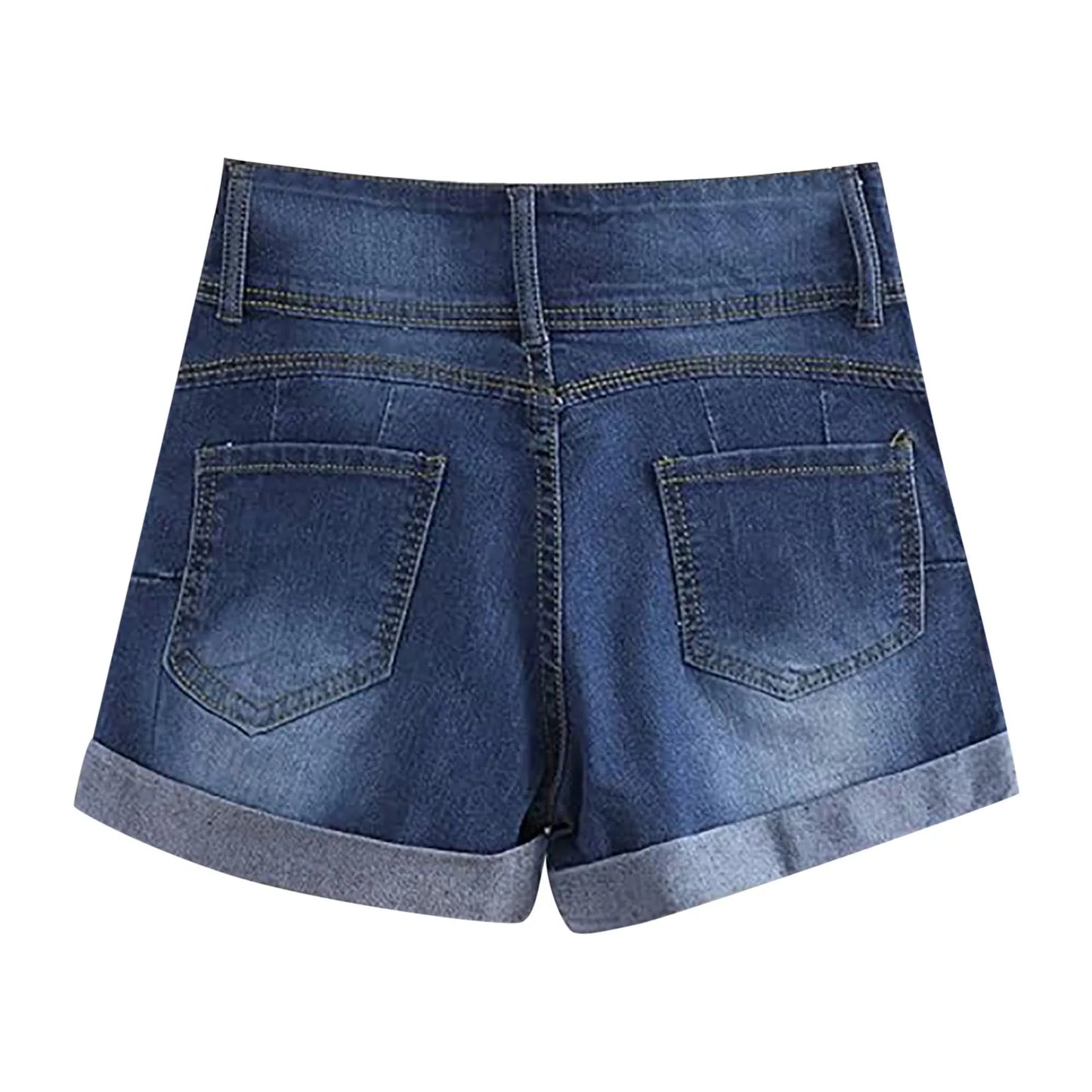 Washed Solid Low Waist Denim Mini Shorts