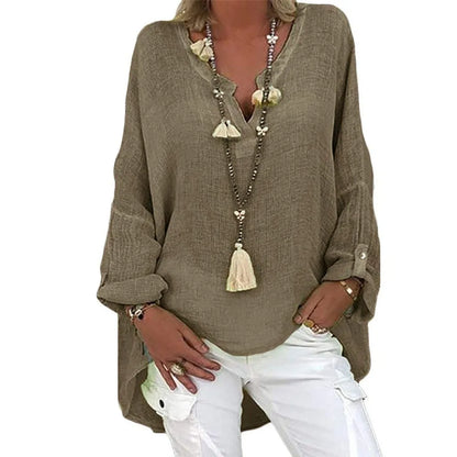 Plus Size Women's Top Summer V Neck Solid Casual Short Sleeve Blouse - The Eggy's store