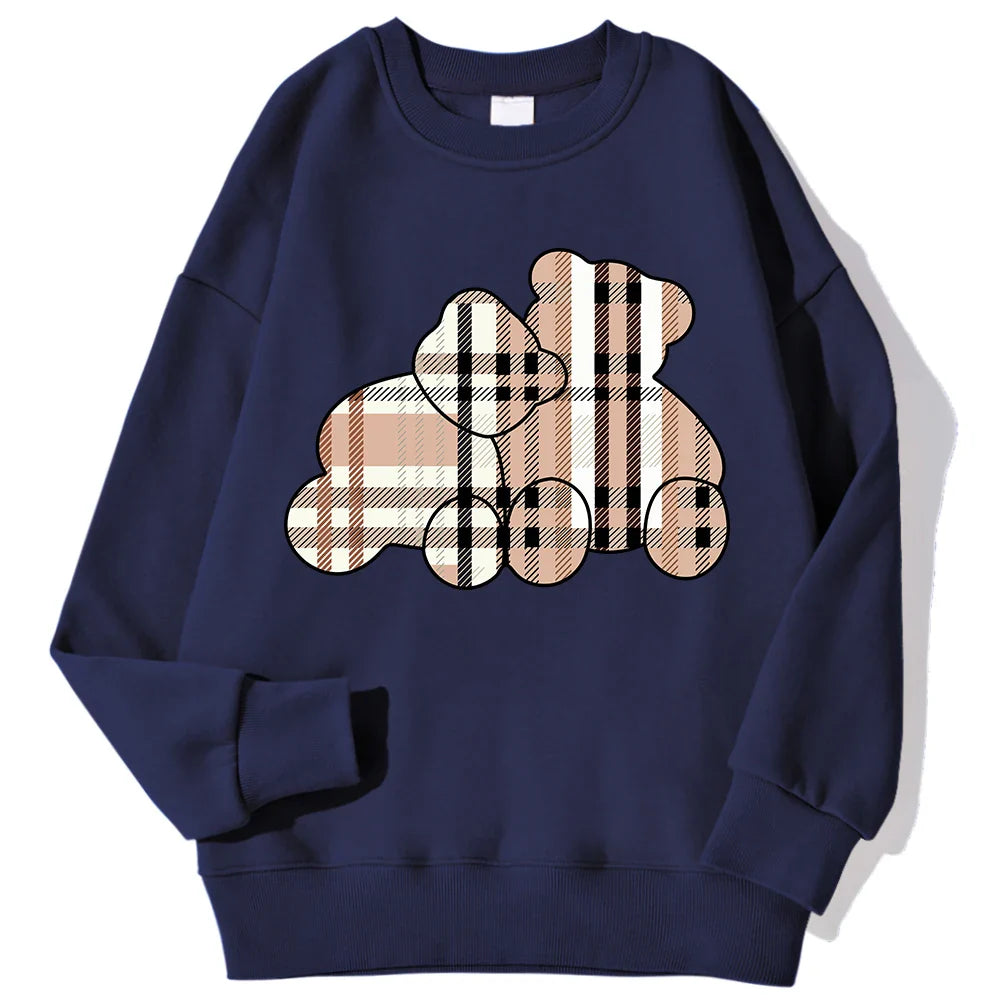 Casual Women's Sweatshirts Teddy Bear Printing Hoodies