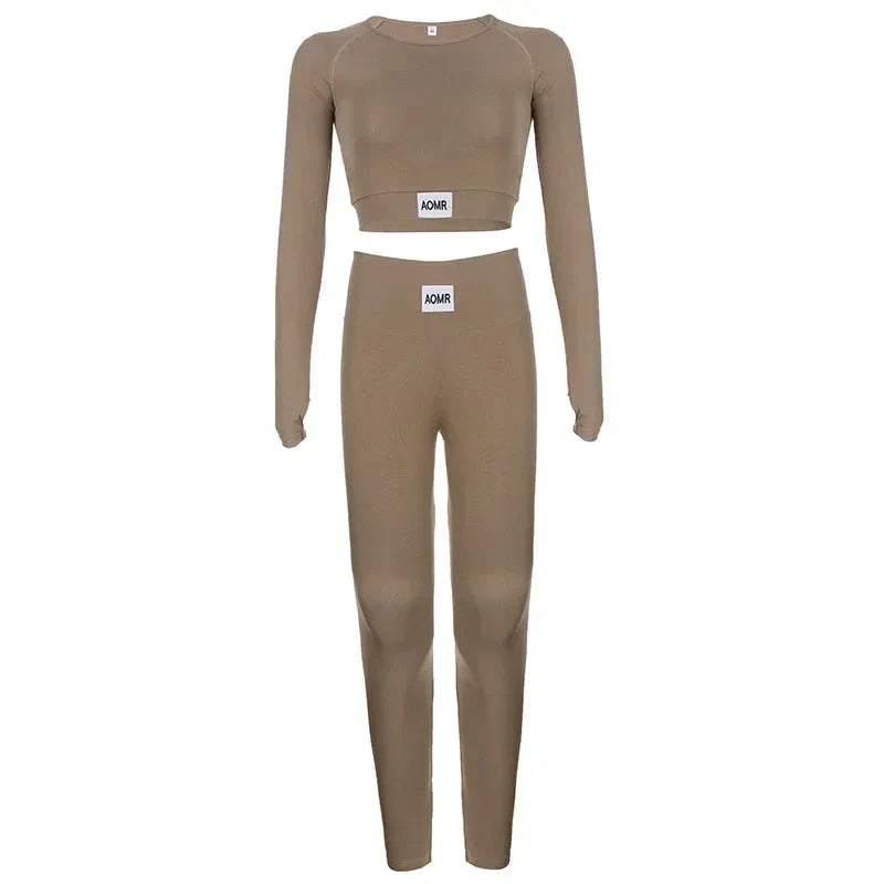Women's Workout Top And Leggings Jogger 2 Pieces