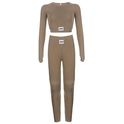 Women's Workout Top And Leggings Jogger 2 Pieces