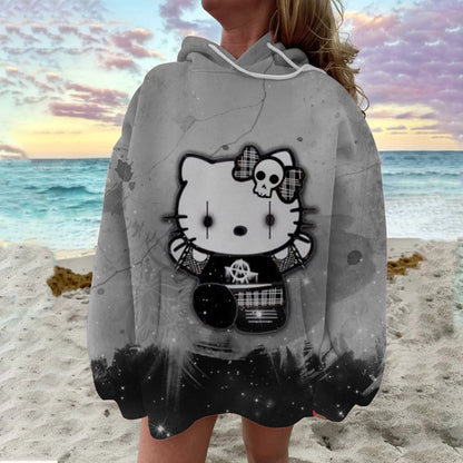 Cute Sweatshirt  Outfit Hello Kitty Hoodie Cartoon Graphic Adult Sweatshirt Hoodie Sanrio Women's Top