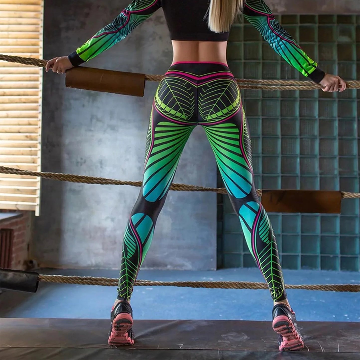 Plus Size Print Leggings - High Waist Athletic Yoga leggings