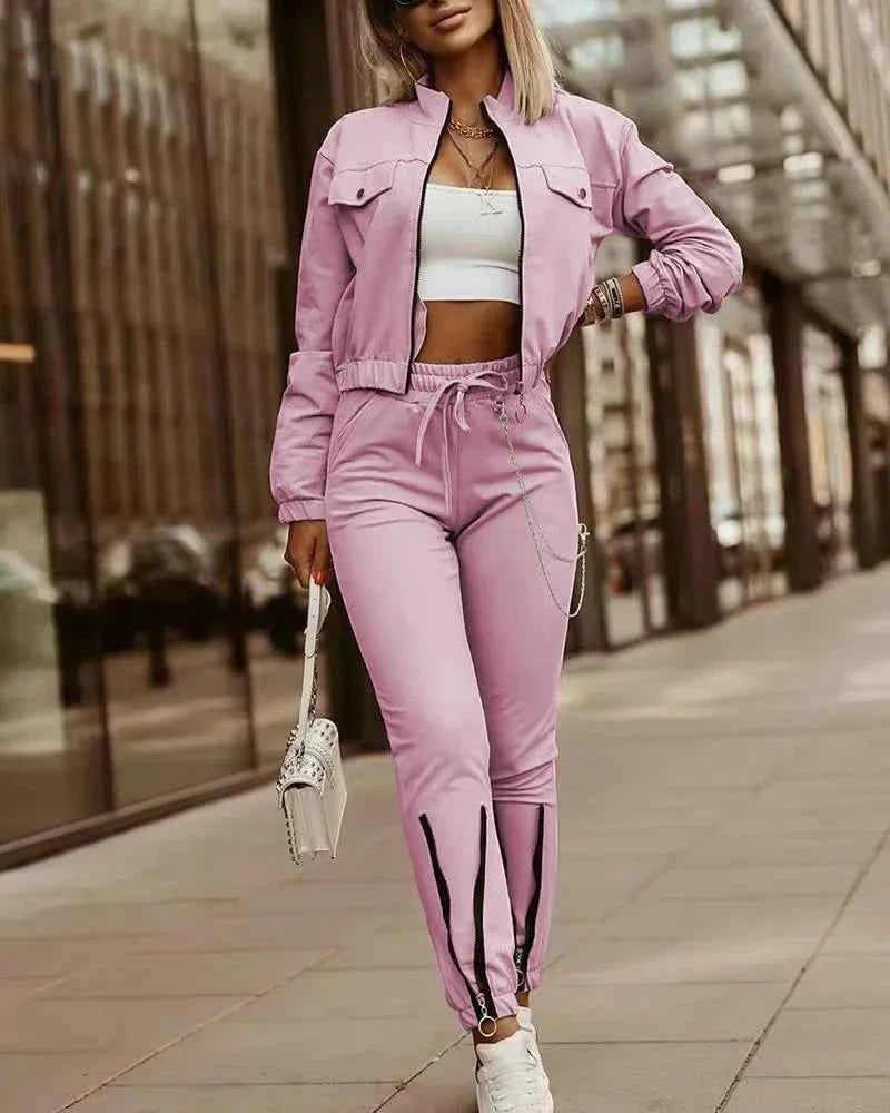 Women’s Zipper Two-Piece Set