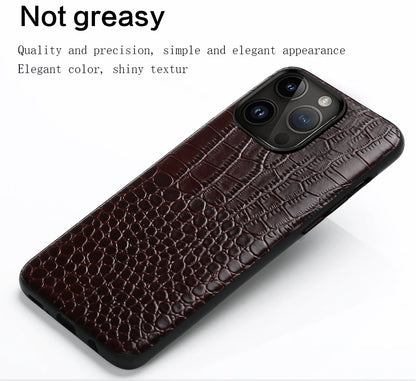 Genuine Leather iPhone Case for Apple iPhone 14 13 12 11 Pro Max Mini X XR XS 6S 7 8 SE 2020 Back Cover - The Eggy's store