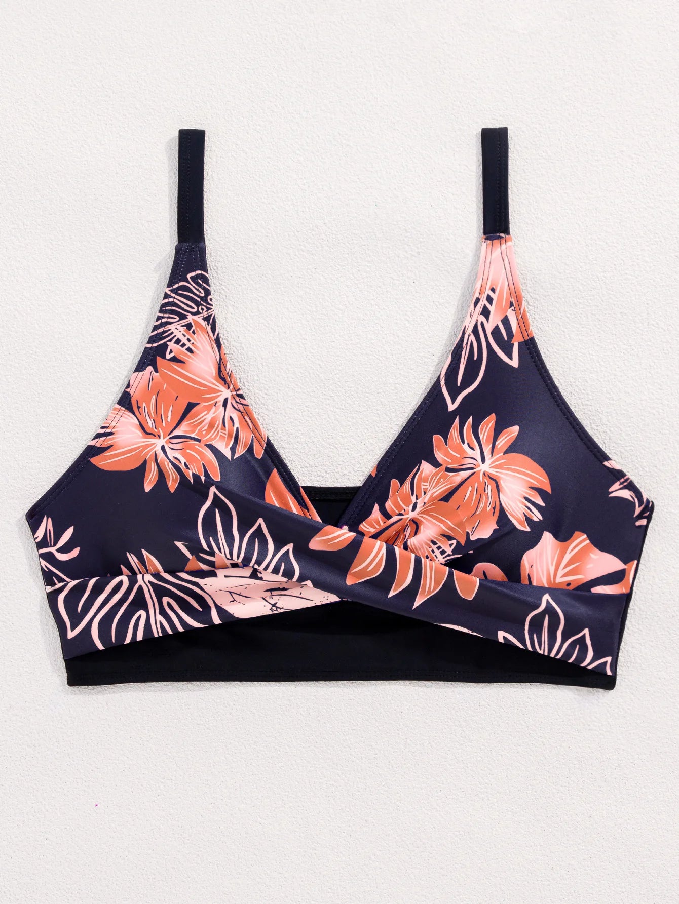 Floral Print Cross Strap Backless Bikini Set
