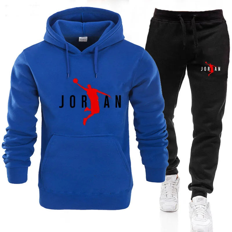 Men's Tracksuit Set Hoodie and Pants 2Pcs Leisure Suit Fashion Sweatsuit S-3XL