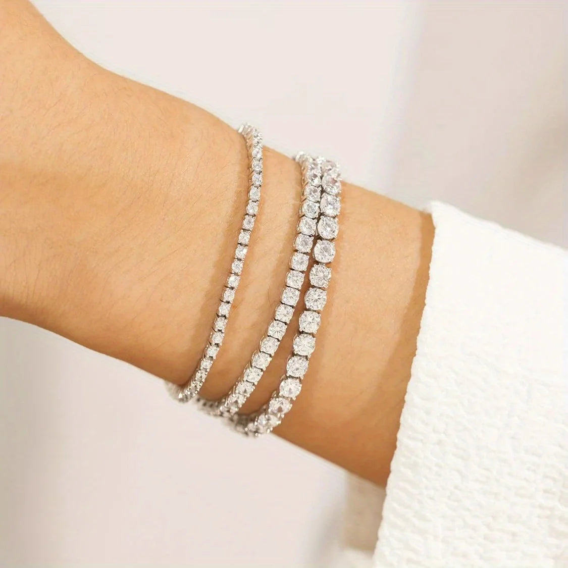 S925 Sterling Silver Moissanite Tennis Bracelet – Hypoallergenic Fine Jewelry