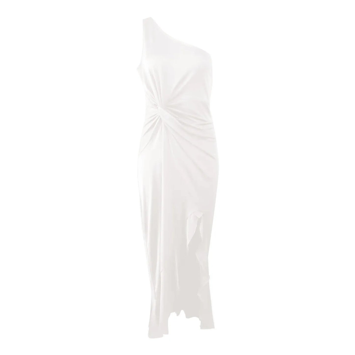 Ladies Sexy Slash Neck Ruched Evening Dresses Women Irregular Ruffles Formal Dress Slim Bodycon Solid Prom Dresses Evening Party - The Eggy's store