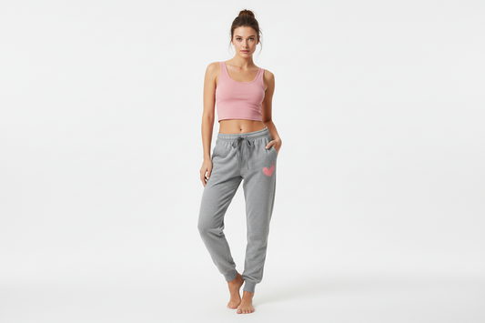 Women Cute Heart Printed Sweatpants