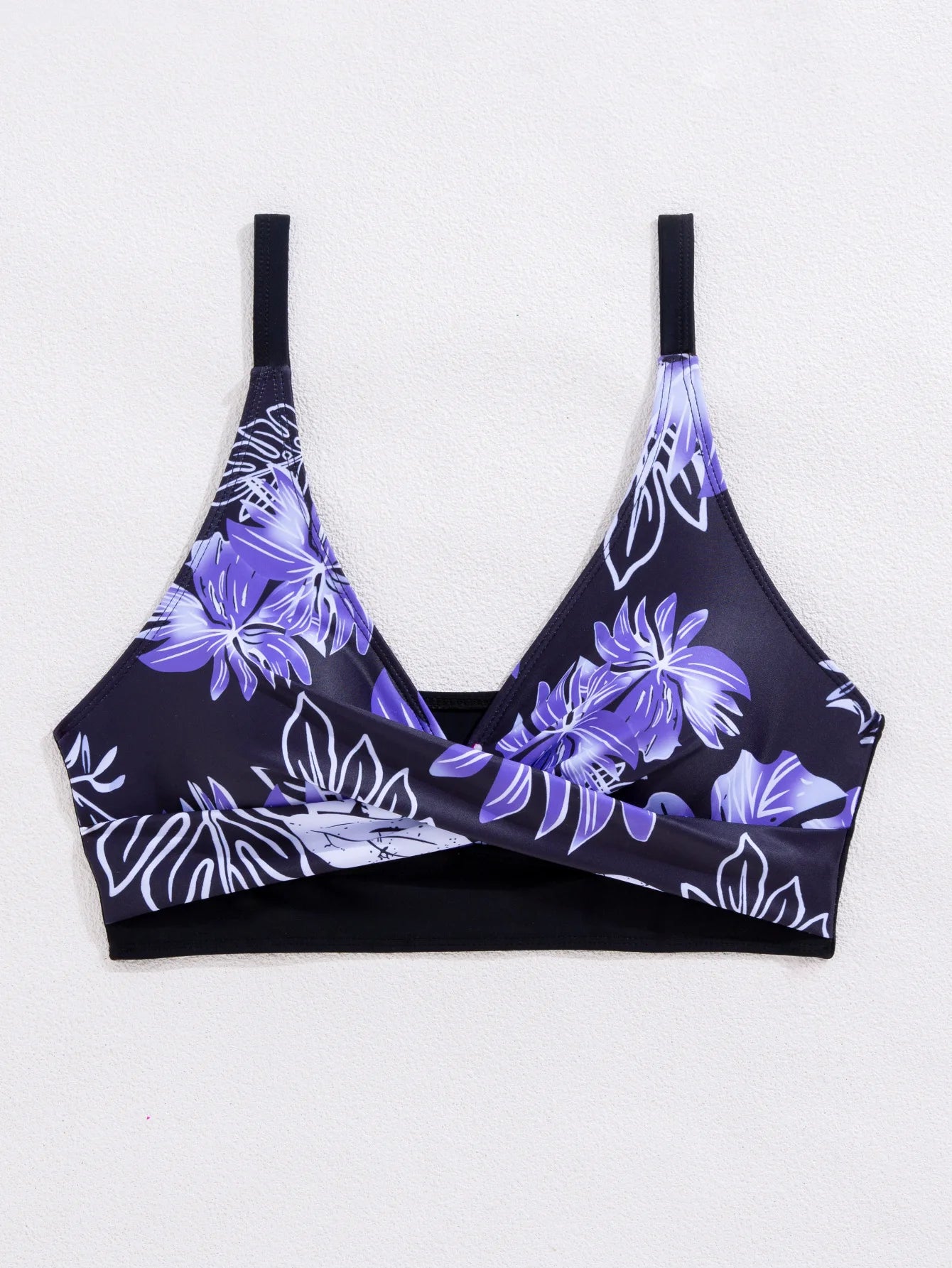 Floral Print Cross Strap Backless Bikini Set
