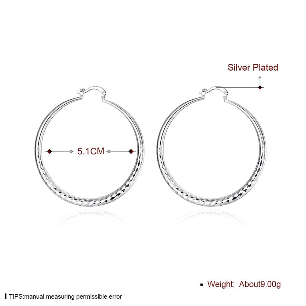 925 Sterling Silver Hoop Earrings 5CM Circle Hoops for Women - Fashion Jewelry for Weddings and Holidays