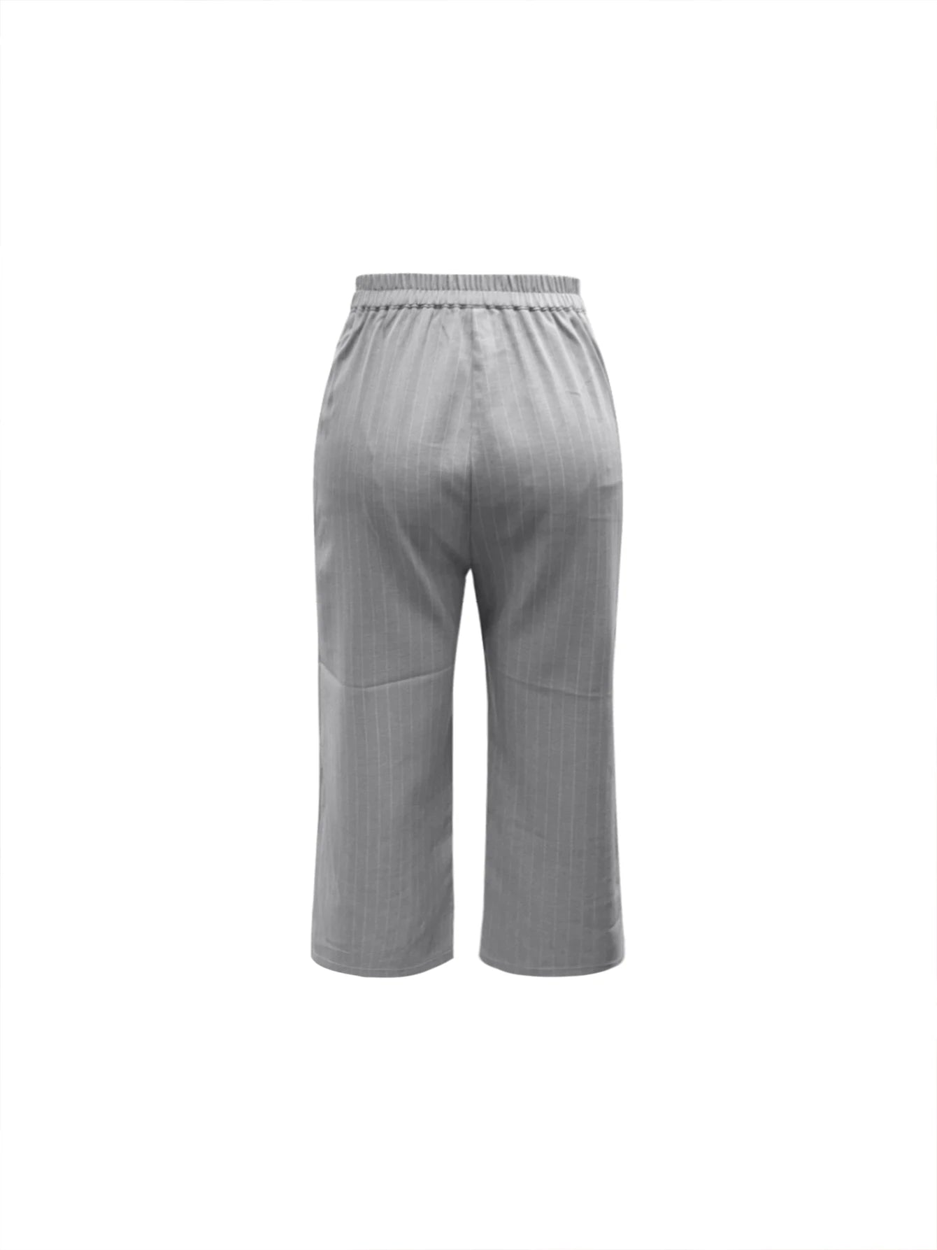 Gray Striped Two-Piece Suit - Peaked Lapel Blazer & Pants