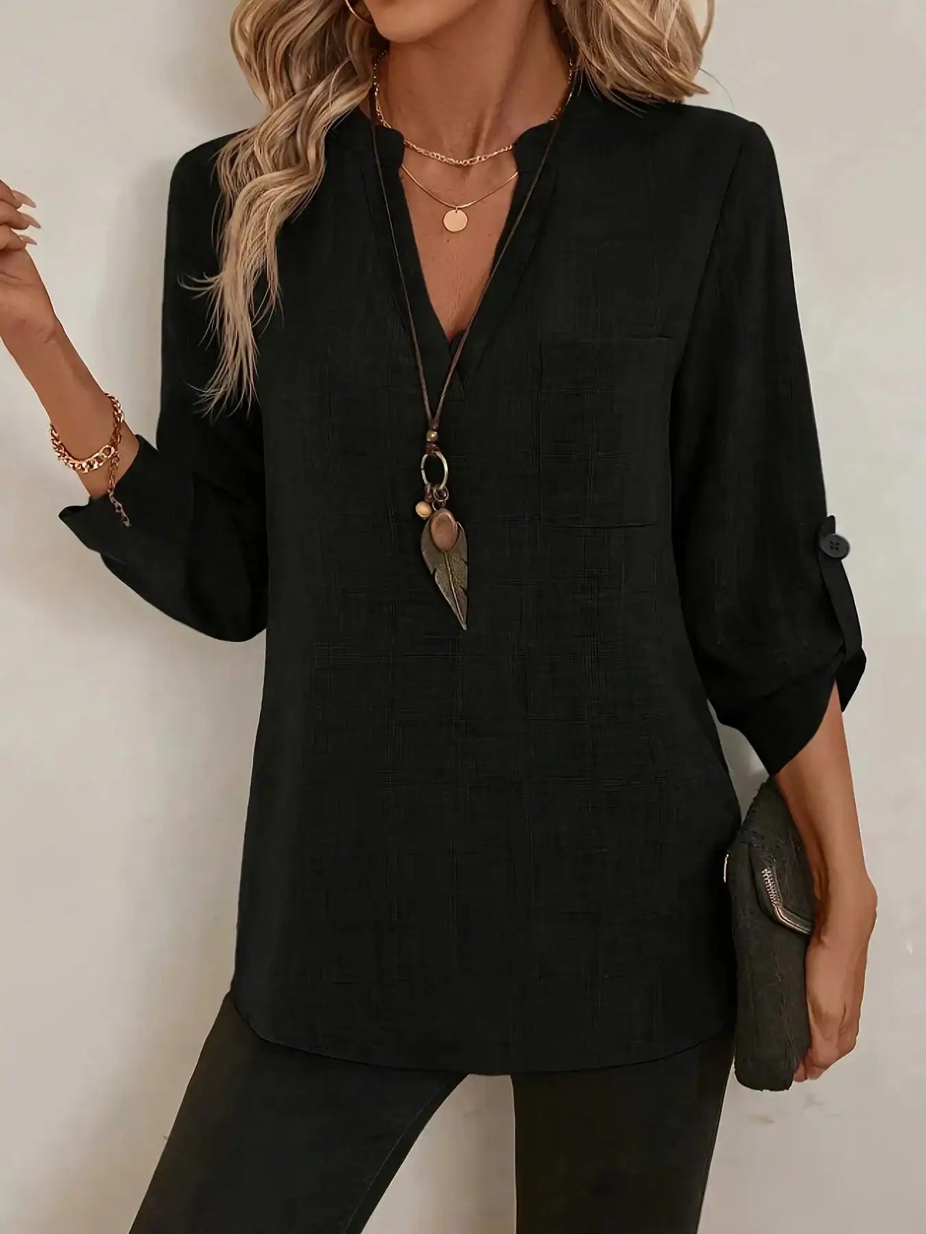 Elegant Casual V-neck Loose Sleeve Blouse