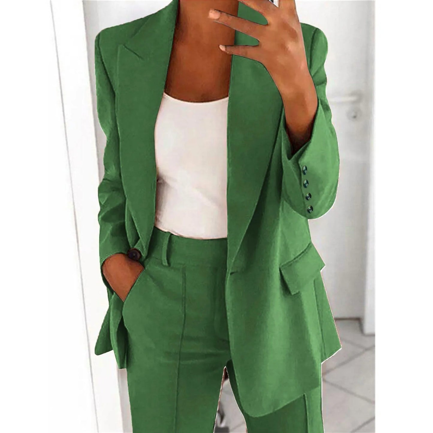 Women's Slim Fit Workwear Blazer Coat – Button Down Office Jacket