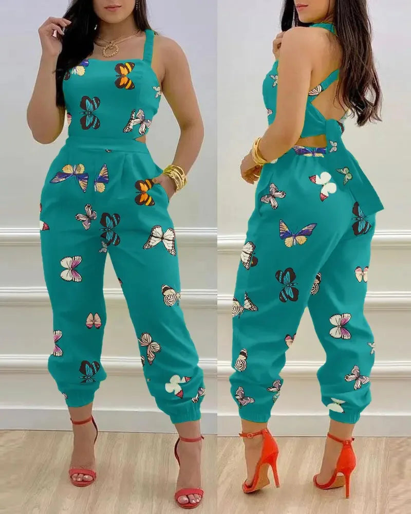 Elegant Summer Fashion Jumpsuit for Women - Shoulder Straps - The Eggy's store