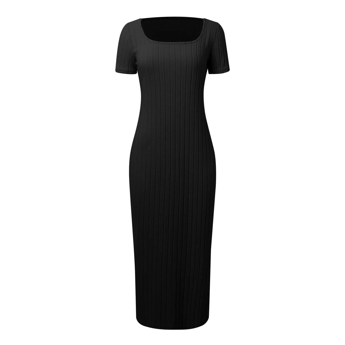 Dresses For Women Plus Size Women's Bodycon Casual Short Sleeve Square Neck Midi