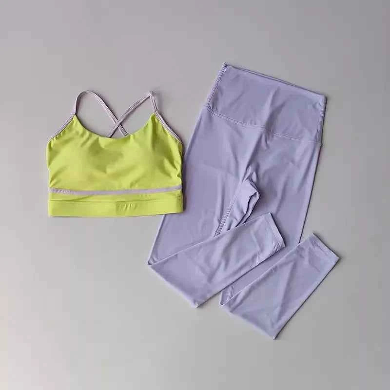 Women's Workout Set 2 Piece High Waist Leggings Sports Bra