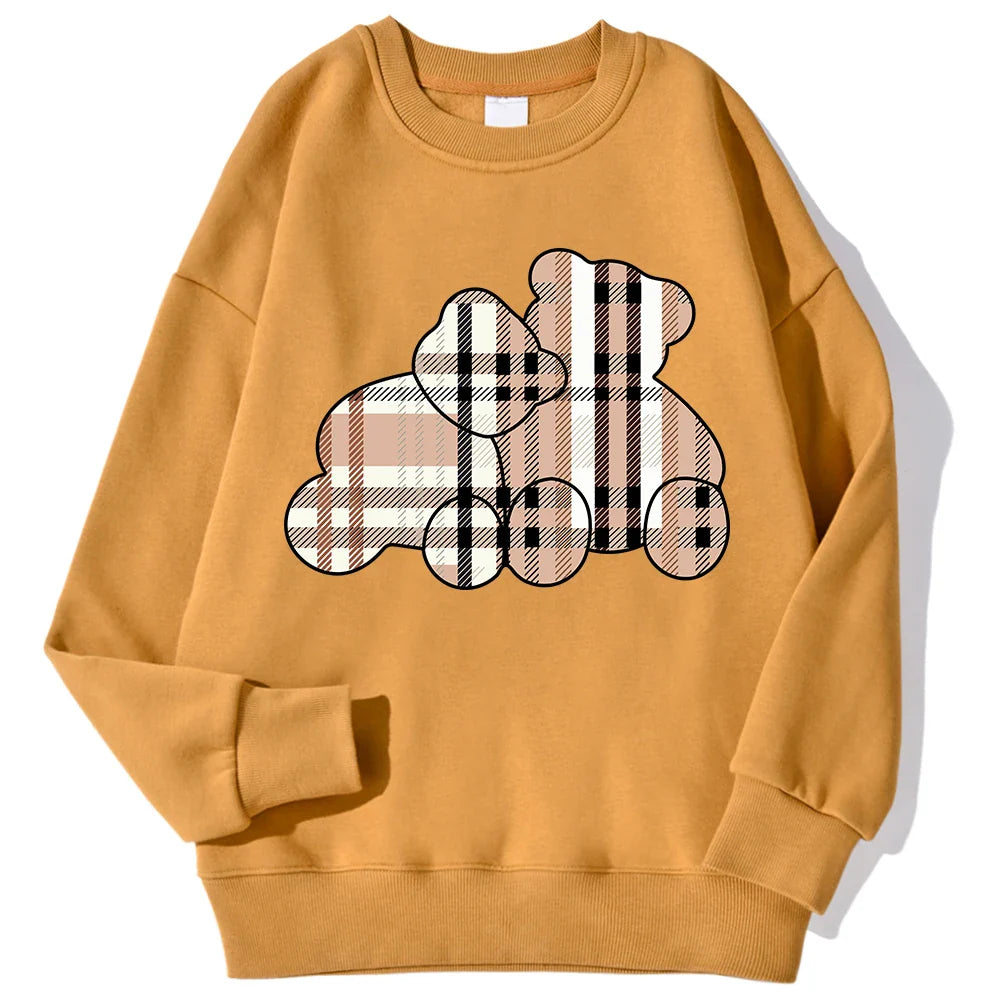 Casual Women's Sweatshirts Teddy Bear Printing Hoodies