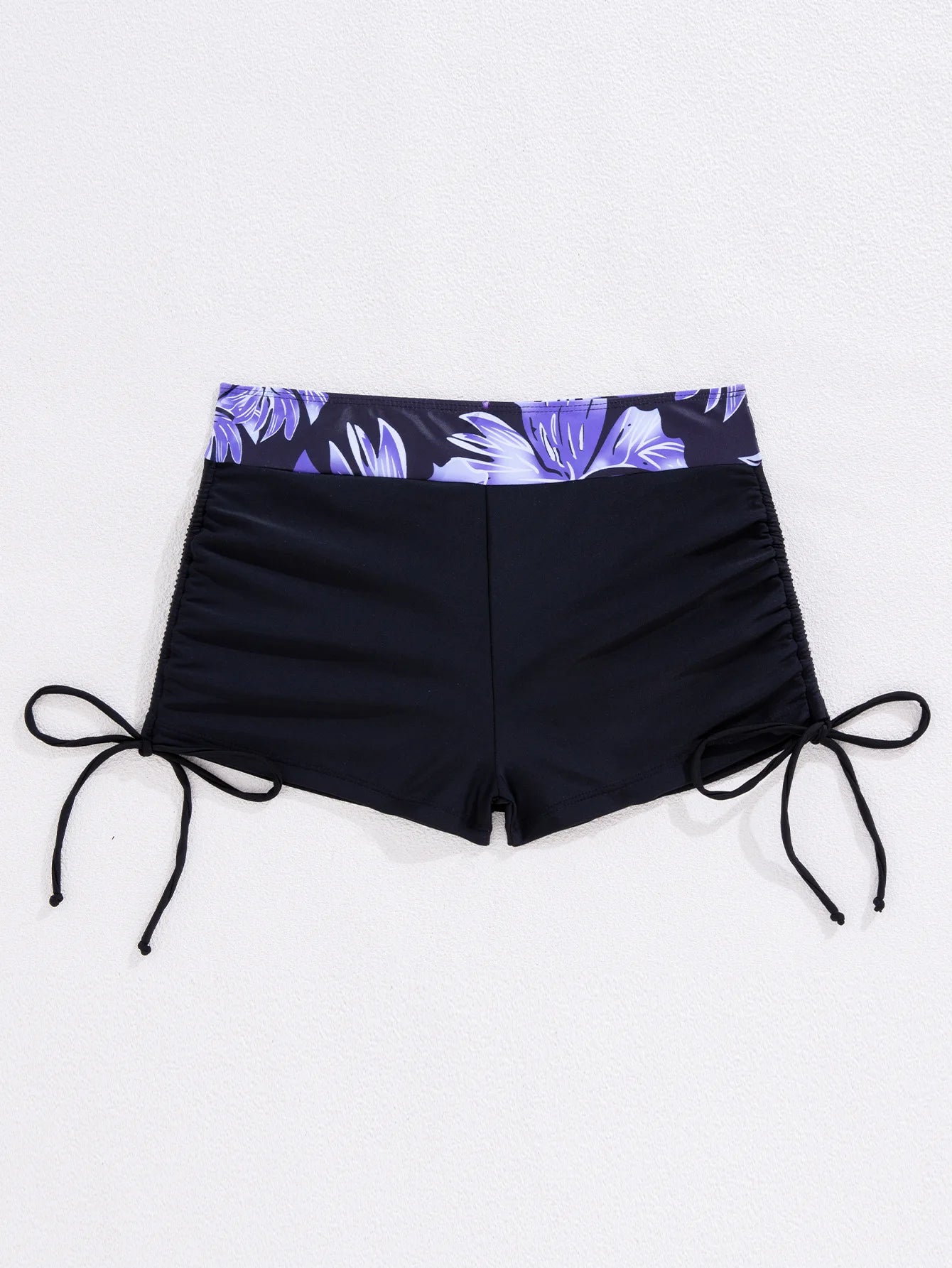 Floral Print Cross Strap Backless Bikini Set