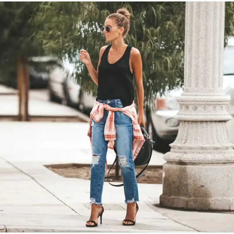 High Waisted Straight Leg Jeans