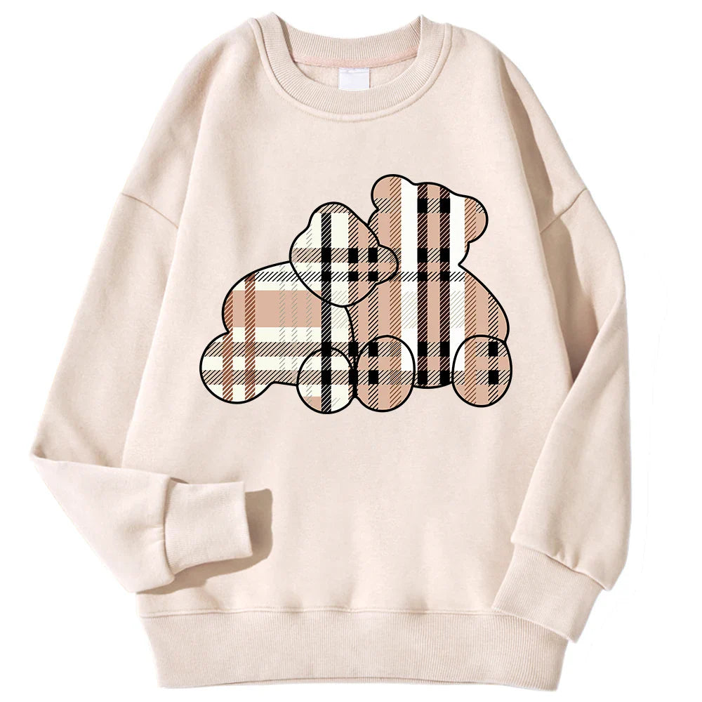 Casual Women's Sweatshirts Teddy Bear Printing Hoodies