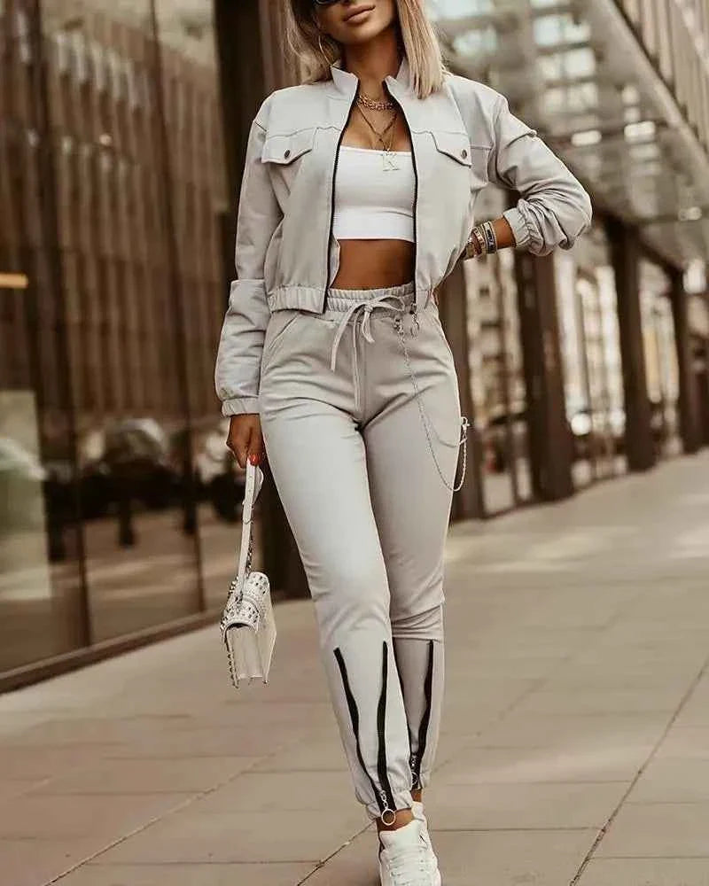 Women’s Zipper Two-Piece Set