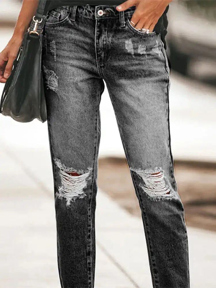 High Waisted Straight Leg Jeans
