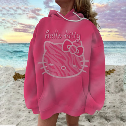 Cute Sweatshirt  Outfit Hello Kitty Hoodie Cartoon Graphic Adult Sweatshirt Hoodie Sanrio Women's Top
