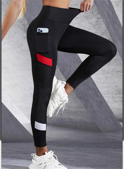 Colorblocked Mesh High Waist Leggings