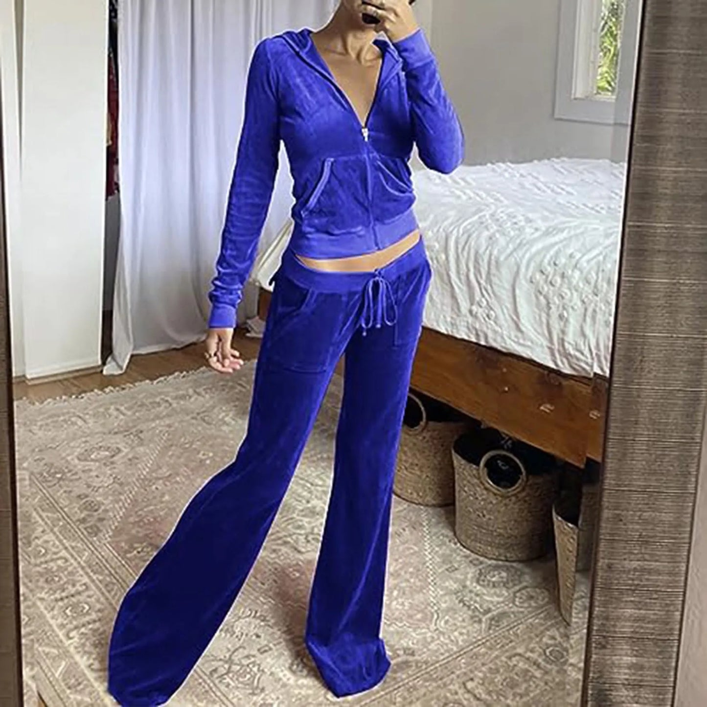 2-Piece Tracksuit Set - Slim Fit Zip Up Sweatsuit