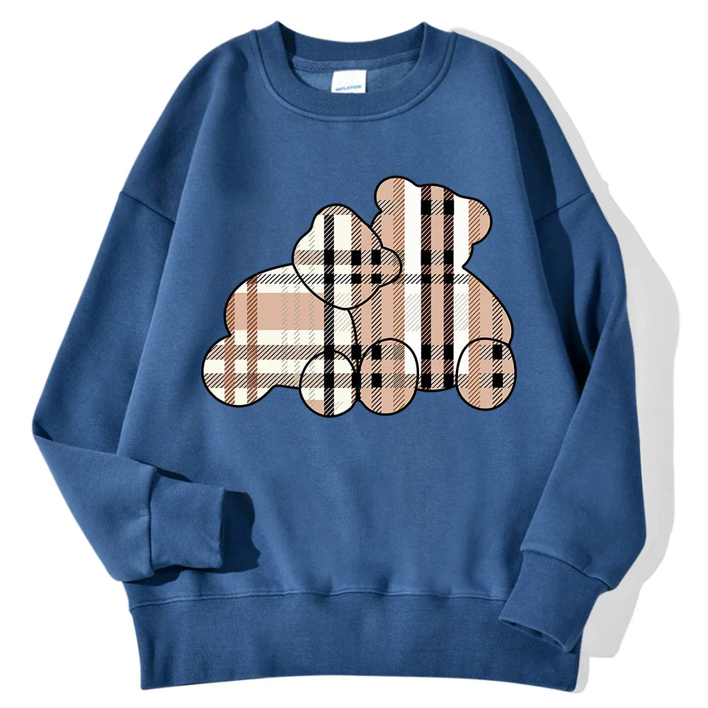 Casual Women's Sweatshirts Teddy Bear Printing Hoodies
