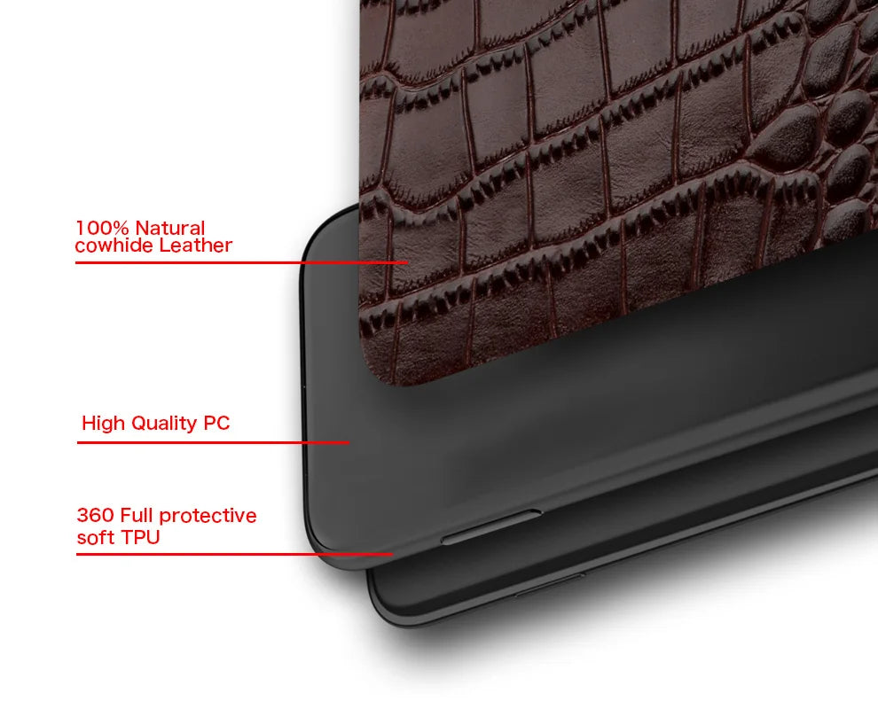 Genuine Leather iPhone Case for Apple iPhone 14 13 12 11 Pro Max Mini X XR XS 6S 7 8 SE 2020 Back Cover - The Eggy's store