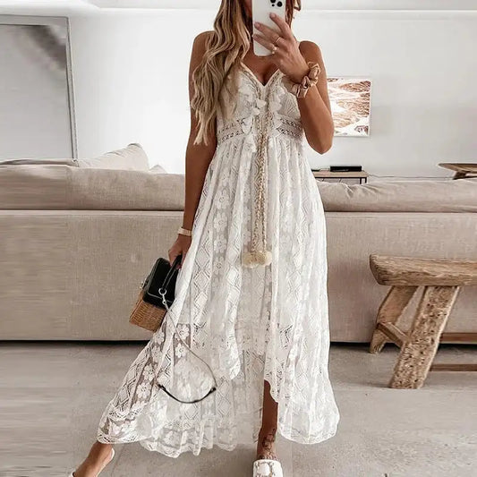Off Shoulder Lace Maxi Dress
