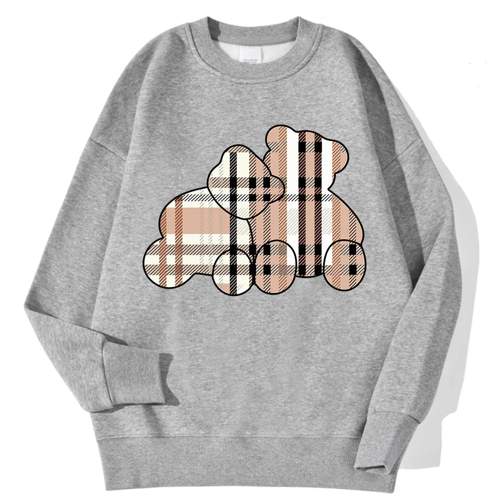 Casual Women's Sweatshirts Teddy Bear Printing Hoodies