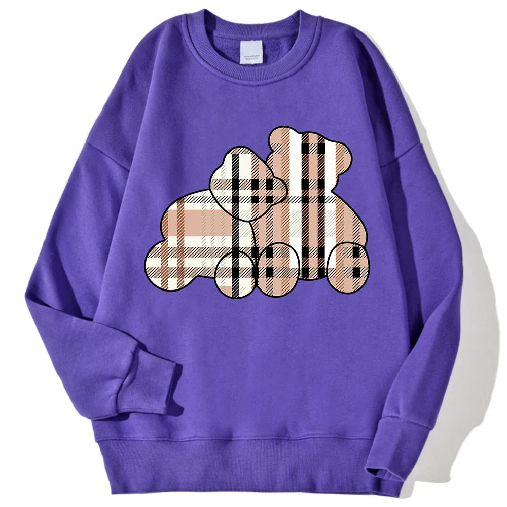 Casual Women's Sweatshirts Teddy Bear Printing Hoodies