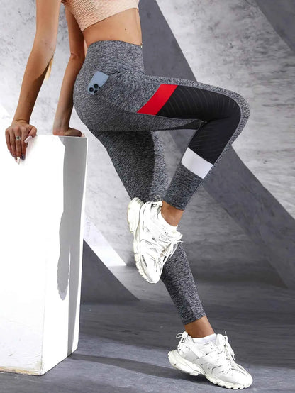 Colorblocked Mesh High Waist Leggings