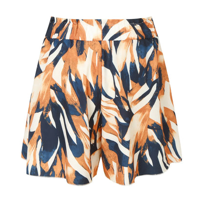 Women's Floral Print Bohemian Shorts with Elastic Waist, Loose Wide Leg, Ruffle Hem